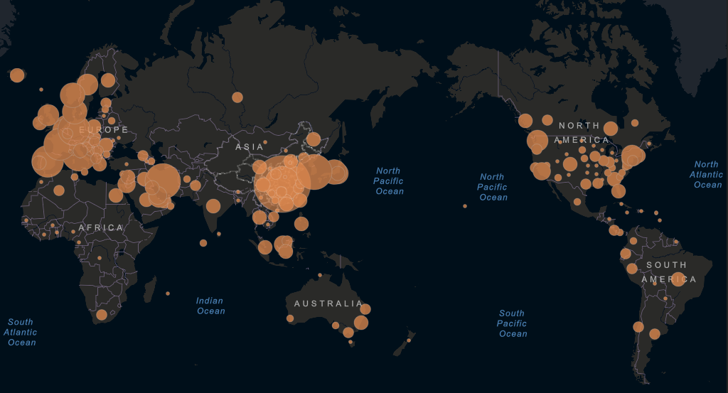 Active cases by 12/3/2020